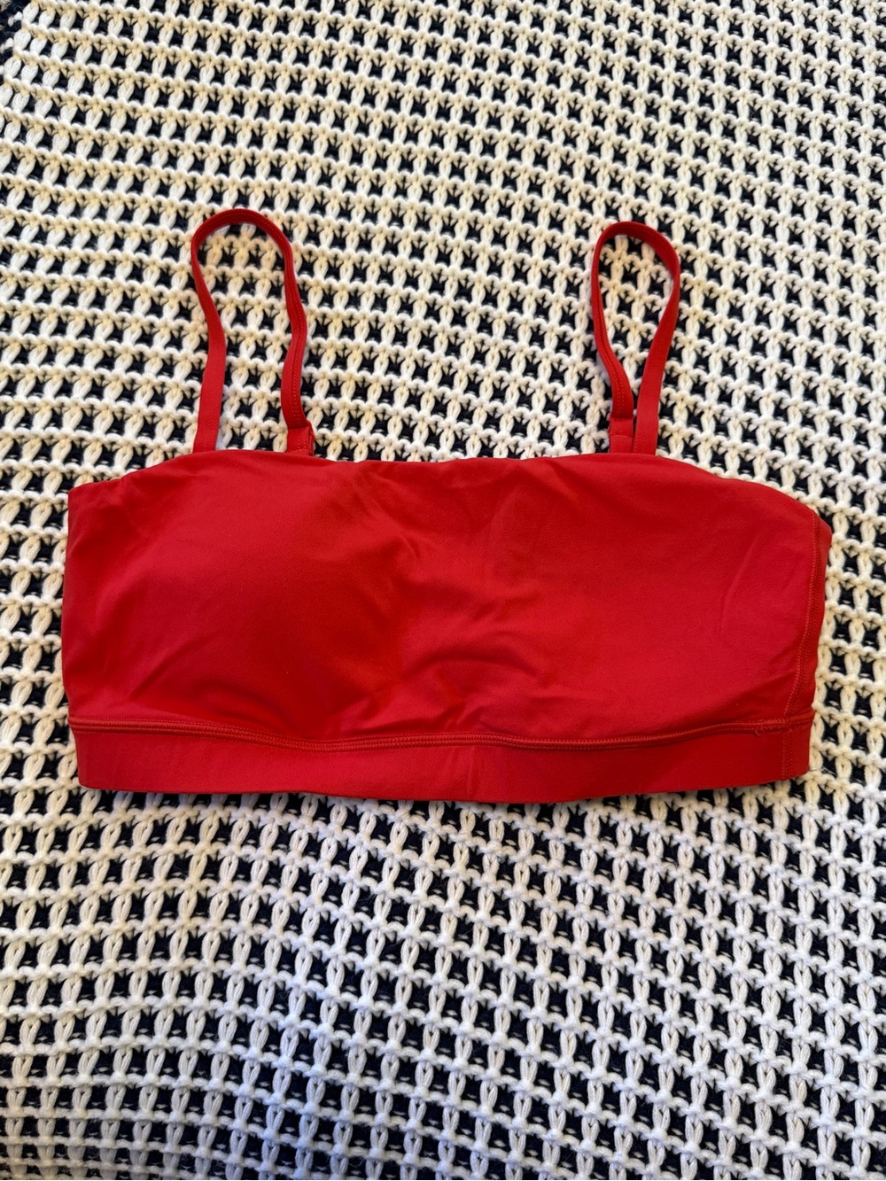 CRZ YOGA Butterluxe Women's Adjustable Spaghetti Padded  Sports Bra red Size L - Picture 3 of 6